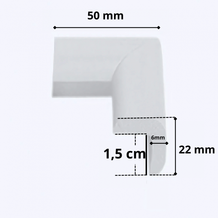 Protectie Colturi Mobila Copii Set 4buc Spuma Lemn Alb [3]