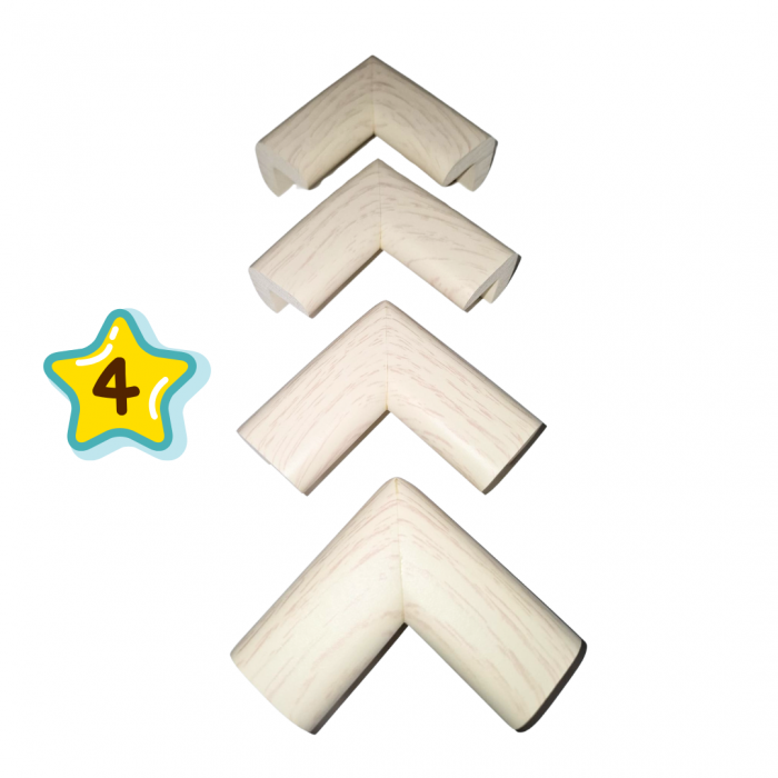 Protectie Colturi Mobila Copii Set 4buc Spuma Lemn Alb [7]