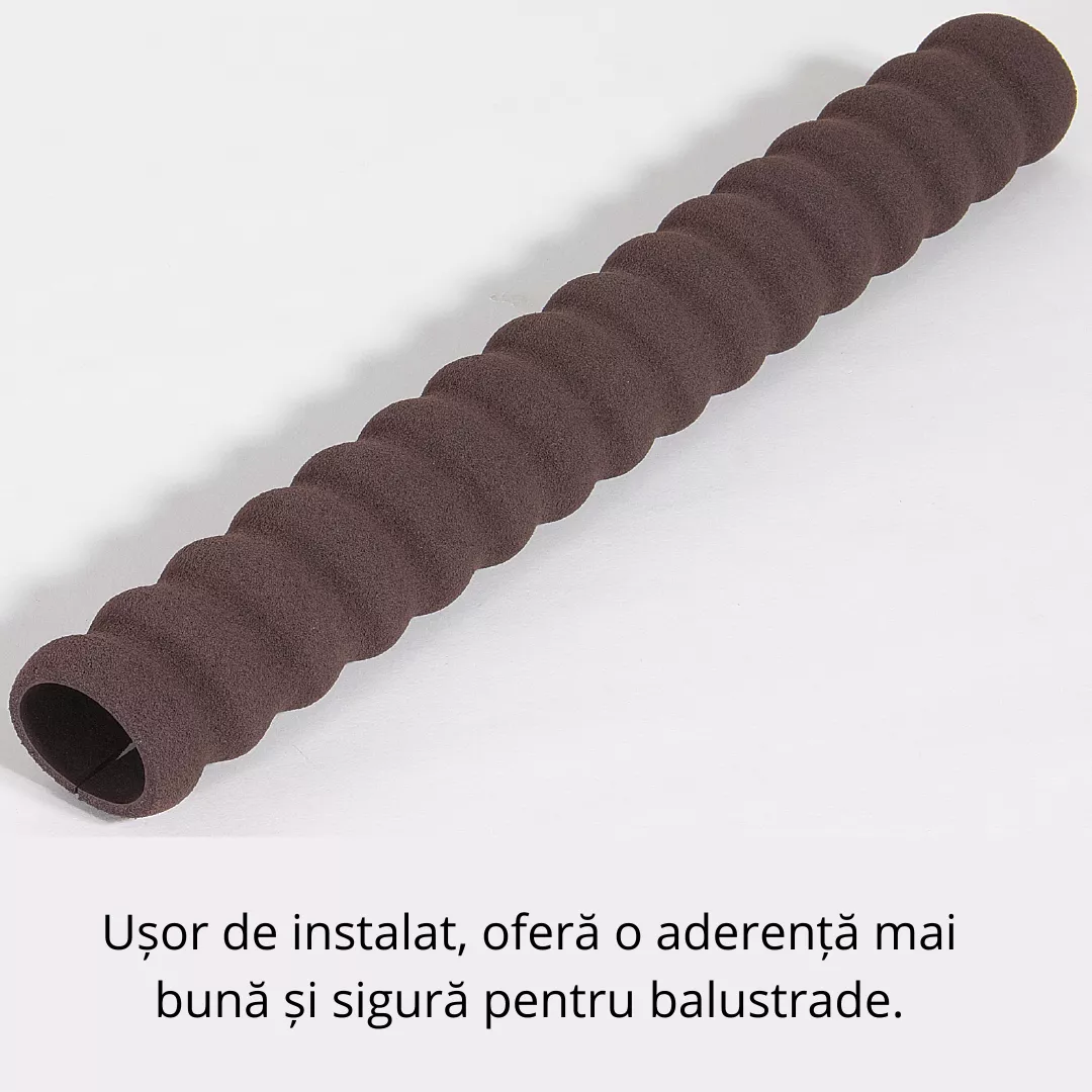 Protectie maner pentru balustrada, din spuma de cauciuc, maro, 40cm [5]