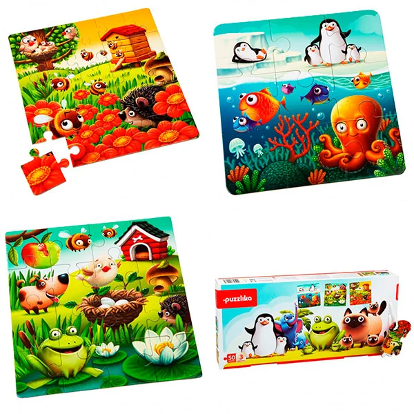 Puzzle 3 in 1 Cubika ,Animalutele Preferate, 3 ani+ [2]