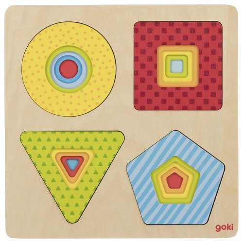 Puzzle Copii 2 ani+ Forme Geometrice De Lemn Goki [4]