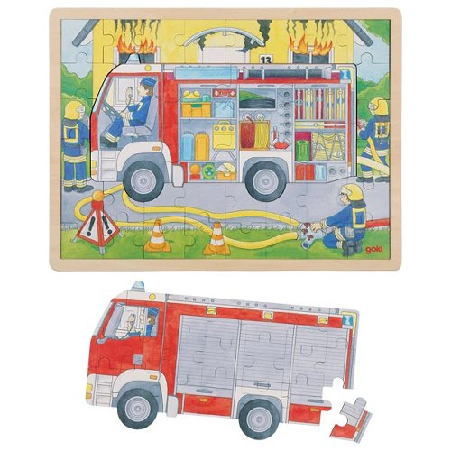 Puzzle Copii 3 Ani+ Masina De Pompieri 2 In 1 Goki [3]