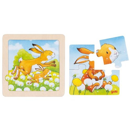Puzzle Educativ Lemn 2 in 1 Copii 1 an+ Set 4 Buc Animalute [3]