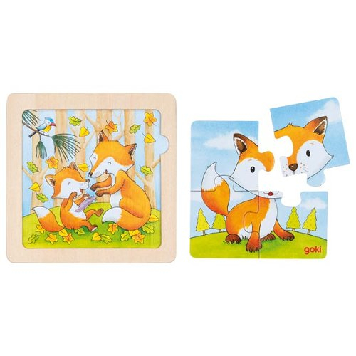 Puzzle Educativ Lemn 2 in 1 Copii 1 an+ Set 4 Buc Animalute [5]