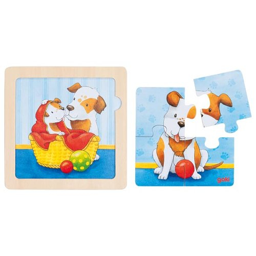 Puzzle Educativ Lemn 2 in 1 Copii 1 an+ Set 4 Buc Animalute [4]