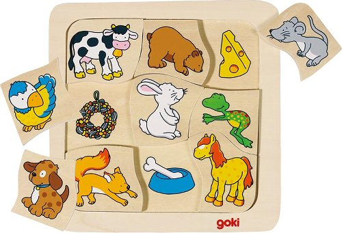Puzzle Incastru Educativ Copii 2 Ani+ Animale Si Hrana Lor Goki [2]