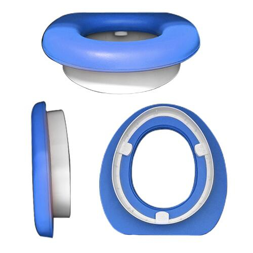Reductor scaun toaleta pentru copii, buretat, ergonomic, portabil, 28 x 29 cm, albastru, Reer [4]