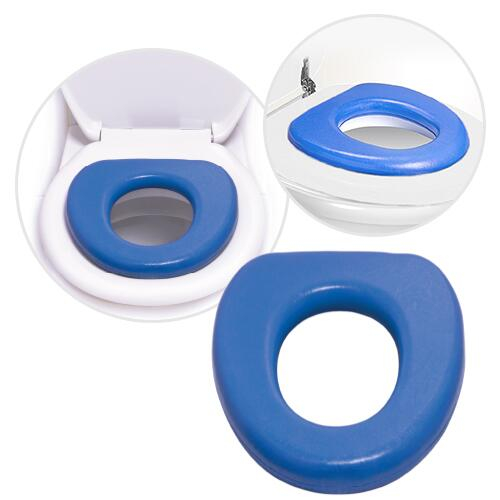 Reductor scaun toaleta pentru copii, buretat, ergonomic, portabil, 28 x 29 cm, albastru, Reer [2]