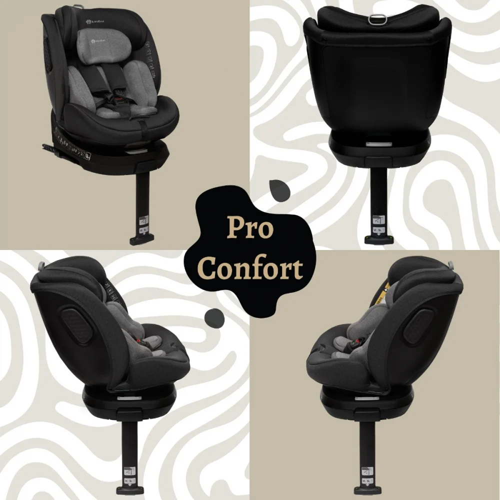 Scaun auto Appekids, I-SIZE, 40-150 cm, Rear Facing 360°, Pro Confort - Gri [5]