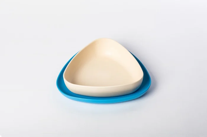 Set 2 farfurii, eKoala, BIOplastic, Alb / Albastru [3]