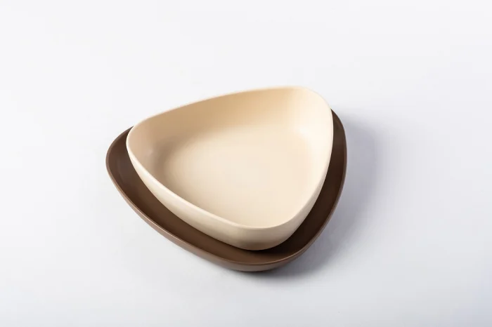 Set 2 farfurii, eKoala, BIOplastic, Alb / Maro [3]