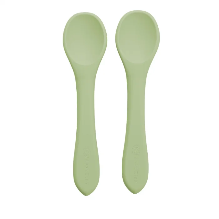 Set Lingurite din silicon, AppeKids - Verde [2]