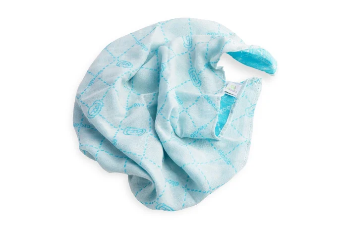 Set Swaddle si suport de prindere baveta, eKoala, Albastru [5]