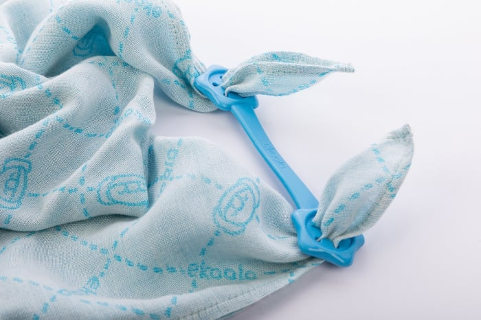 Set Swaddle si suport de prindere baveta, eKoala, Albastru [3]