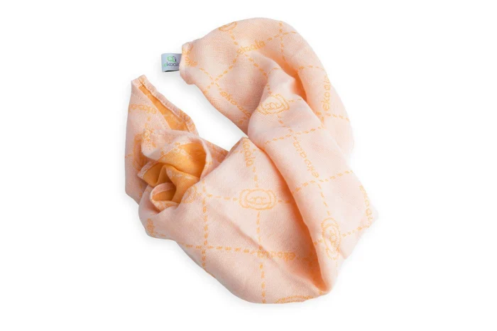 Set Swaddle si suport de prindere baveta, eKoala, portocaliu [5]