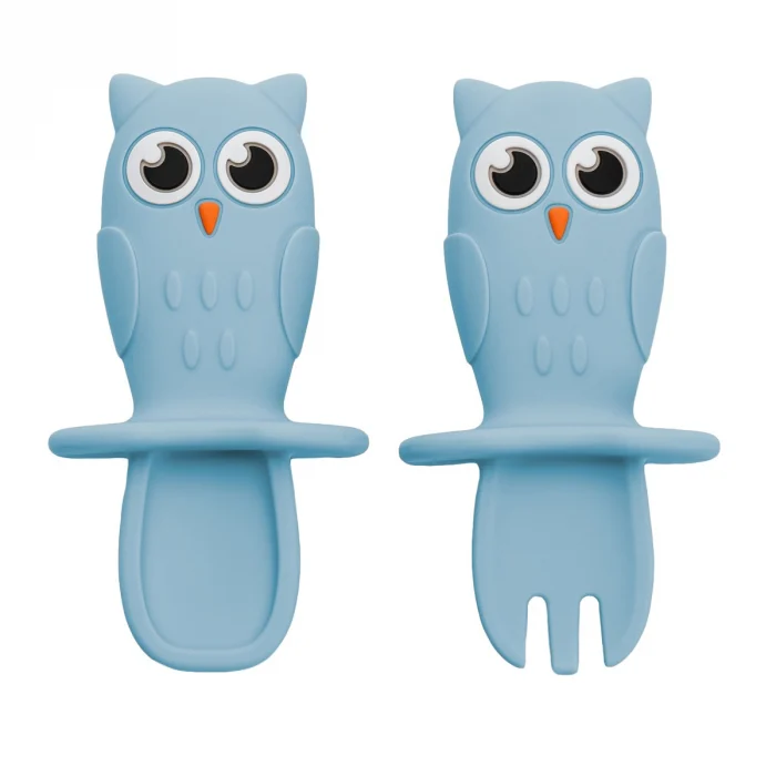 Set Tacamuri din silicon, AppeKids, OWL - Albastru [4]