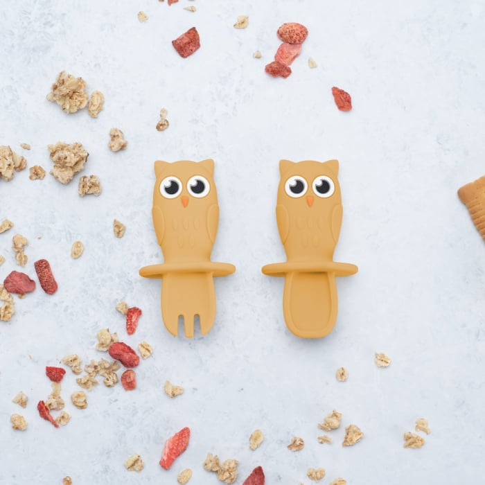 Set Tacamuri din silicon, AppeKids, OWL - Galben Miere [1]
