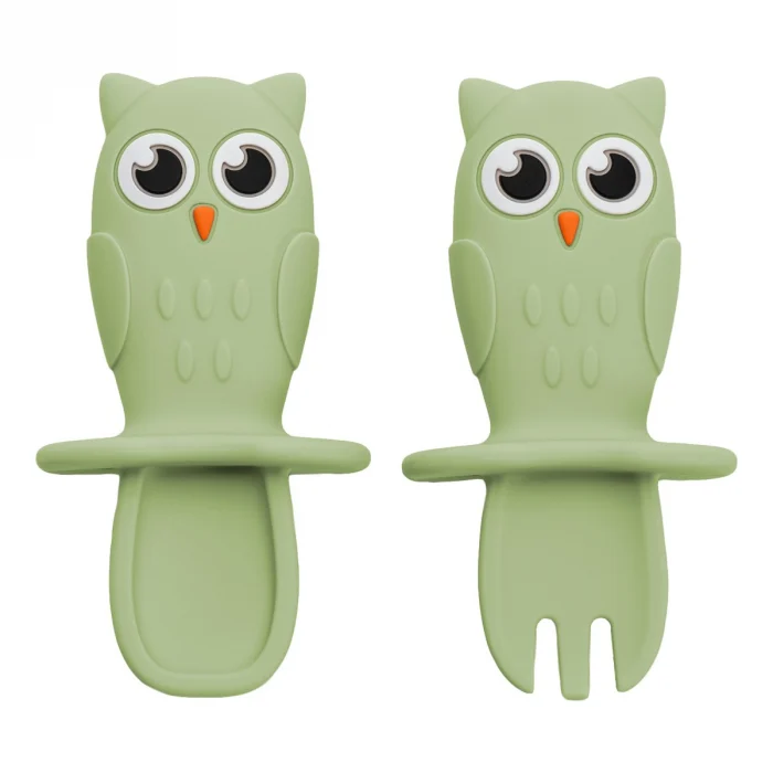 Set Tacamuri din silicon, AppeKids, OWL - Verde [4]