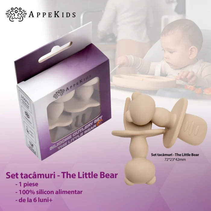 Set Tacamuri din silicon, AppeKids, The Little Bear, Bej [3]