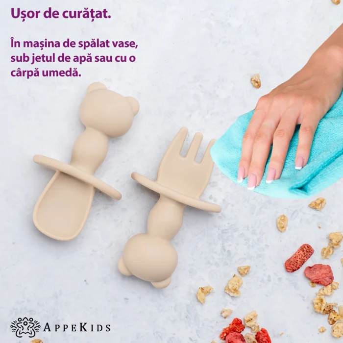 Set Tacamuri din silicon, AppeKids, The Little Bear, Bej [2]