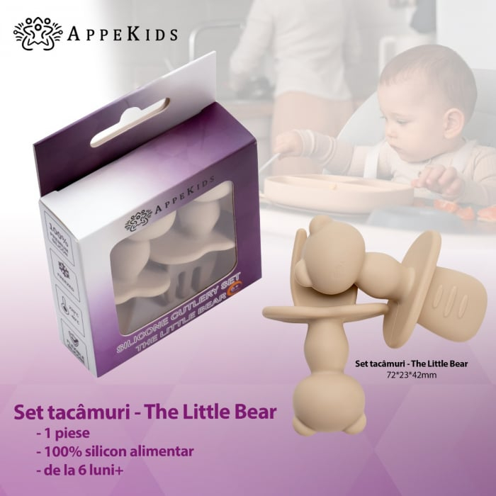 Set Tacamuri din silicon, AppeKids, The Little Bear- Bej [3]