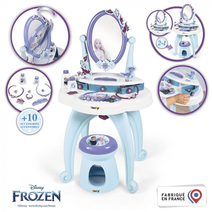 Smoby Masuta de machiaj  pentru fetite , Frozen Hairdresser 2 in 1 [2]
