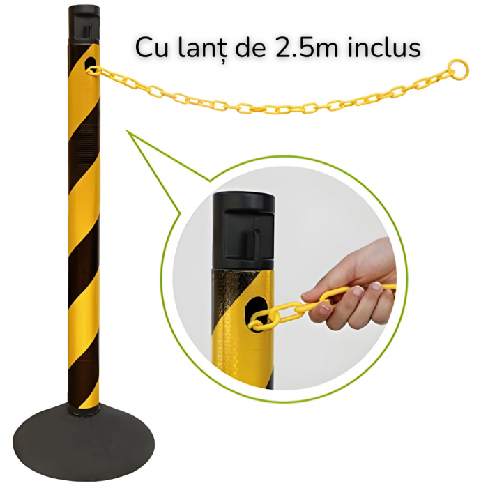 Stalp Delimitare Reflectorizant Negru-Galben [4]