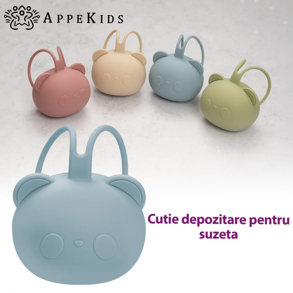 Suport pentru suzeta din silicon, AppeKids, The Little Bear - Albastru [4]