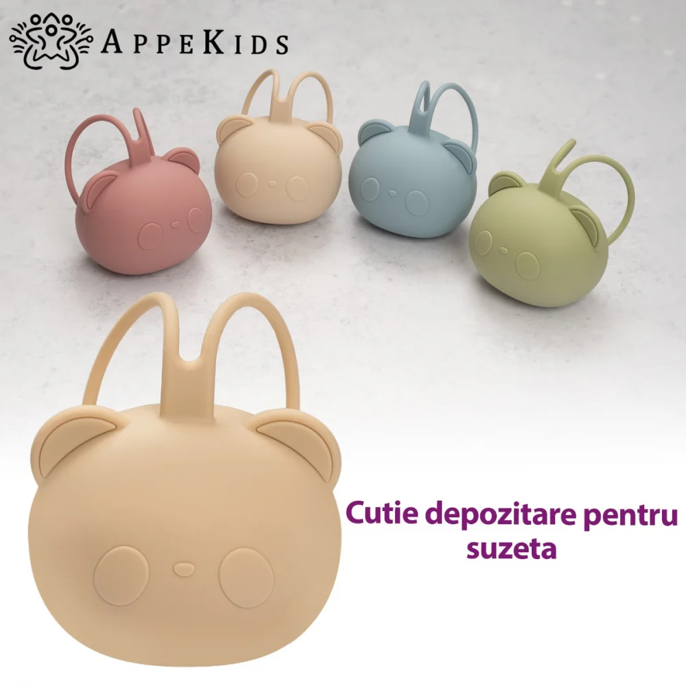 Suport pentru suzeta din silicon, AppeKids, The Little Bear - Bej [3]