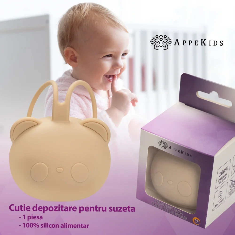 Suport pentru suzeta din silicon, AppeKids, The Little Bear - Bej [5]