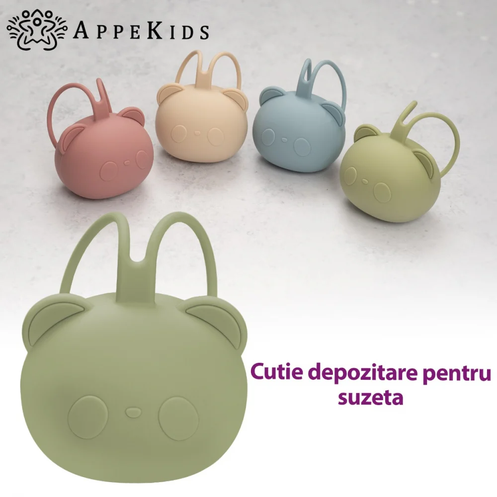 Suport pentru suzeta din silicon, AppeKids, The Little Bear - Verde [5]
