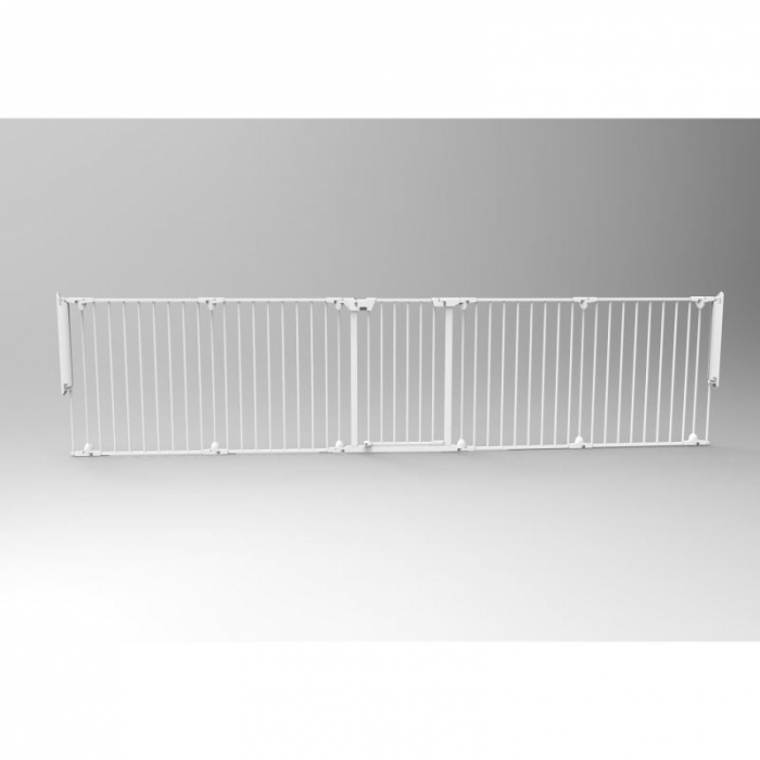 Tarc de siguranta pentru copii  modular cu 5 panouri, metal alb, Noma [6]