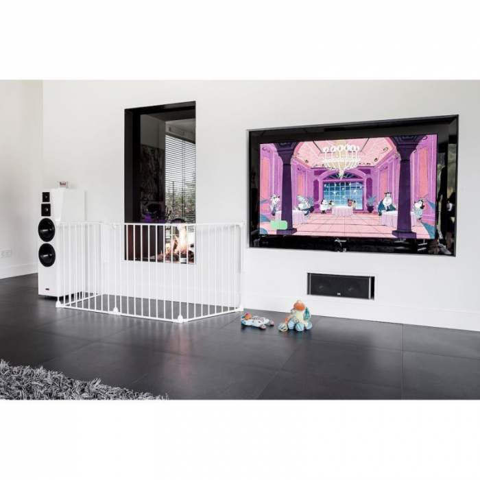 Tarc de siguranta pentru copii  modular cu 5 panouri, metal alb, Noma [4]