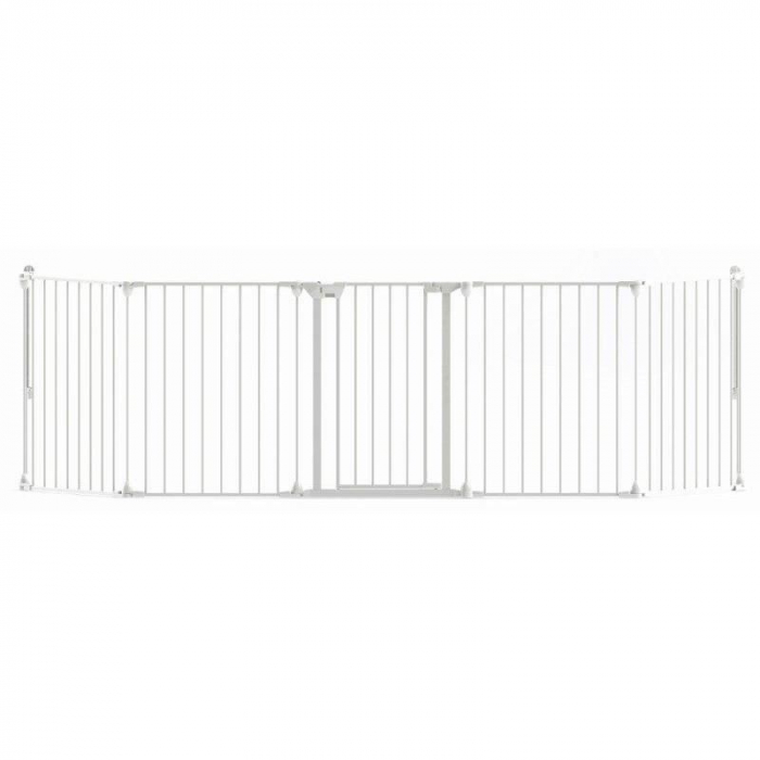 Tarc de siguranta pentru copii  modular cu 5 panouri, metal alb, Noma [2]