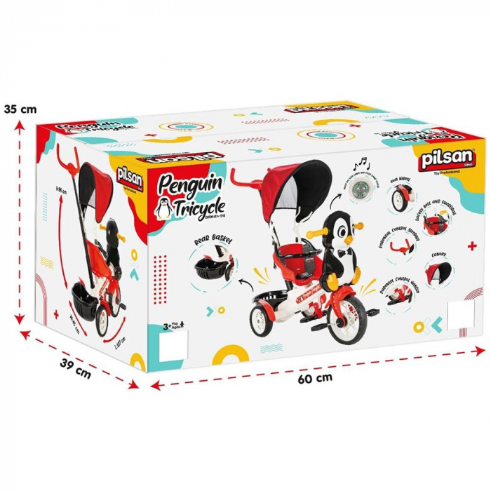 Tricicleta Pilsan Penguin cu maner si copertina [4]