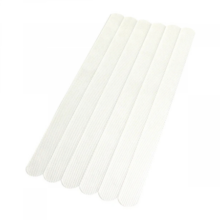 Bandă adezivă antialunecare - Banda adeziva antiderapare, din adeziv acrilic, pentru baie, tip fasii, transparenta, 6buc