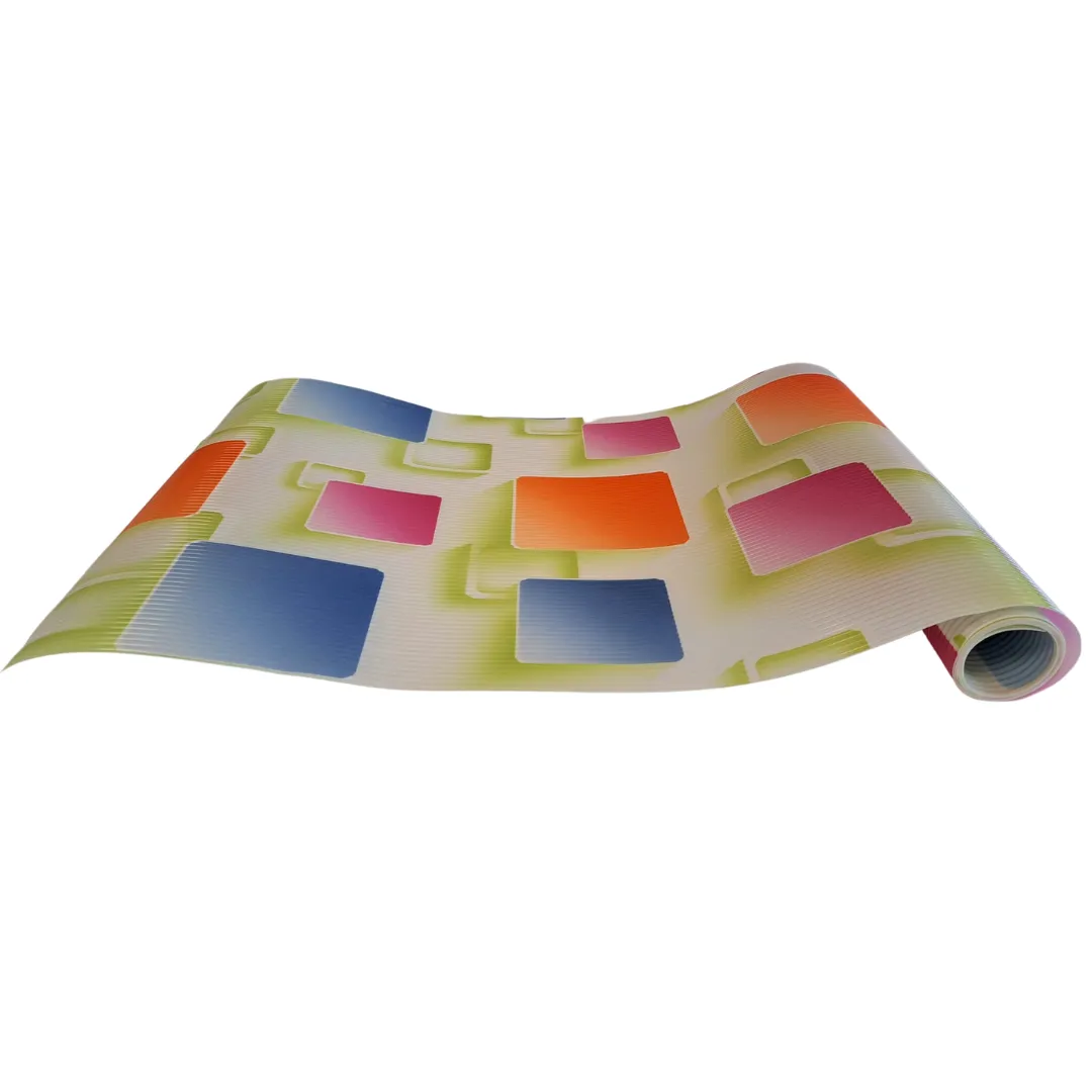Folie protectie sertare, din Eva, model patrate multicolor, 1.5m