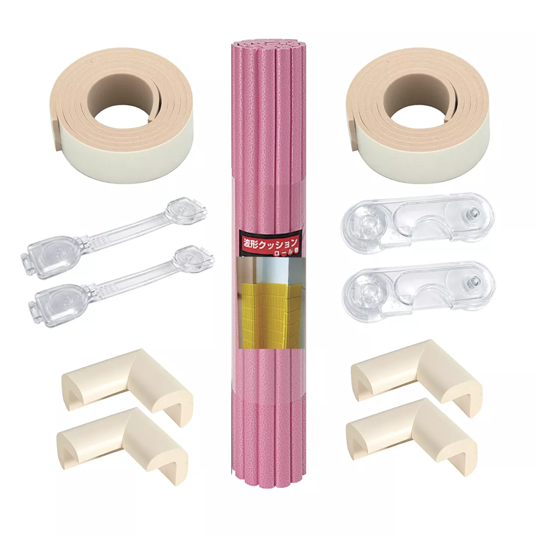 Pachet Protectii Pentru Copii, 11 piese, Crem/Roz