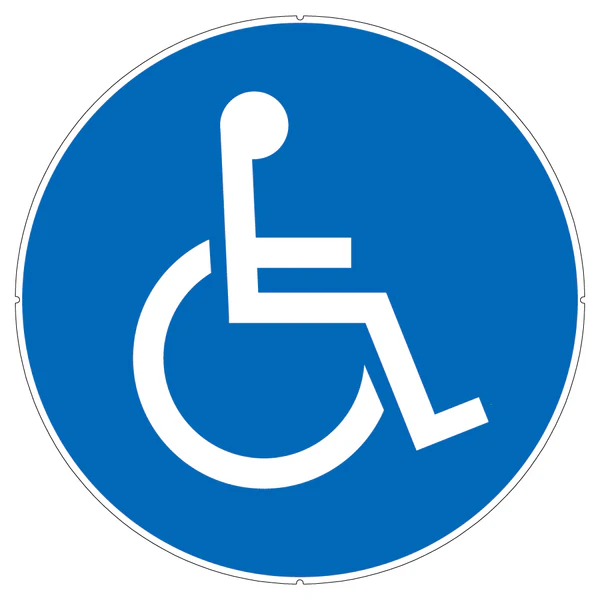 Indicatoare acces auto - Semn persoane cu handicap, autoadeziv, 256mm