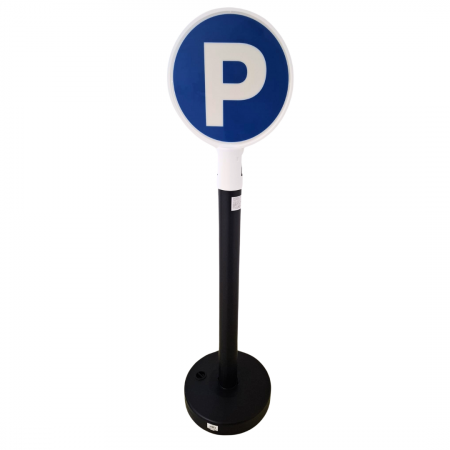 Stalp delimitare cu suport si semn de avertizare, set 3 buc