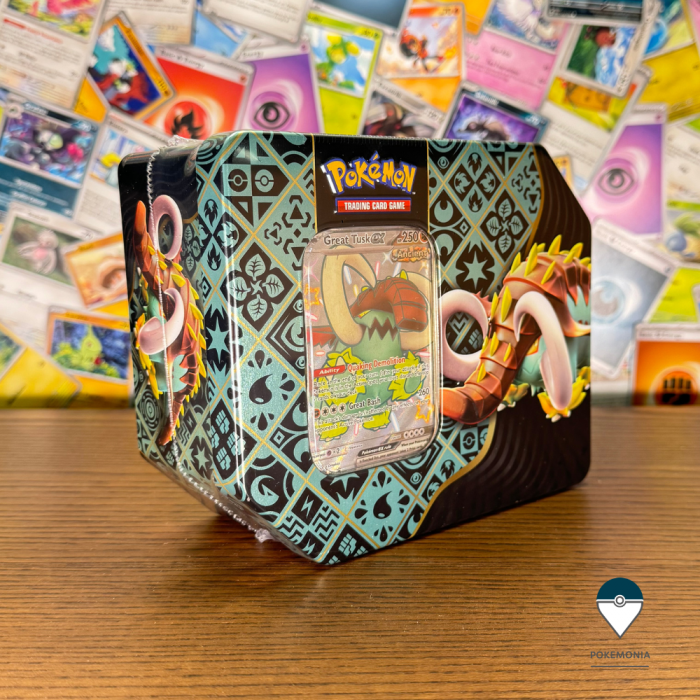 Pokemon TCG Scarlet & Violet Paldean Fates Tin mare Great Tusk Pokemonia [3]