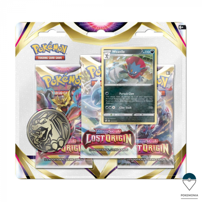 Carti Pokemon TCG Sword & Shield Lost Origin 3 Pack Blister Weavile [1]