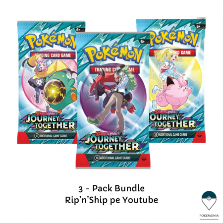 Box Break sau Rip'n'Ship in direct pe Youtube - Live Rip'n'Ship Pokemon TCG Journey Together Bundle 3 Pachete