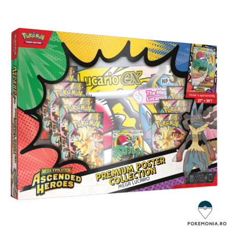 Pokemon TCG: Ascended Heroes - Carti Pokemon Trading Card Game Mega Evolution Ascended Heroes Premium Poster Collection Mega Lucario