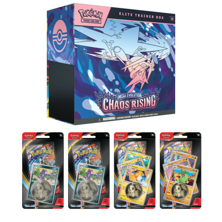 Pokemon TCG: Chaos Rising - Pokemon Trading Card Game Mega Evolution Chaos Rising Elite Trainer Box Bundle