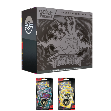 Pokemon TCG: Pitch Black - Pokemon TCG Mega Evolution Pitch Black Elite Trainer Box Bundle