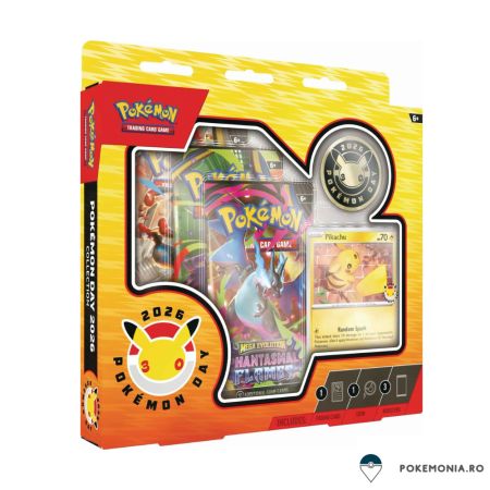 Box Break sau Rip'n'Ship in direct pe Youtube - Pokemon TCG Pokemon Day 2026 Collection