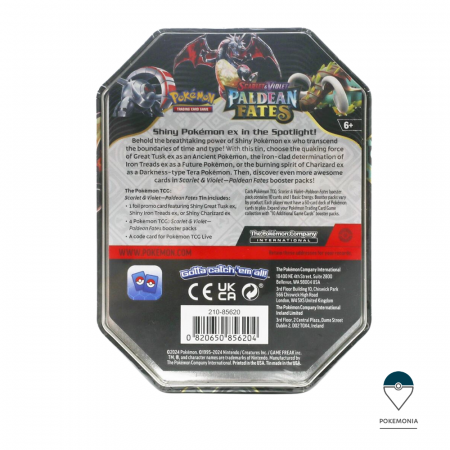 Pokemon TCG Scarlet & Violet Paldean Fates Tin Great Tusk Pokemonia [5]