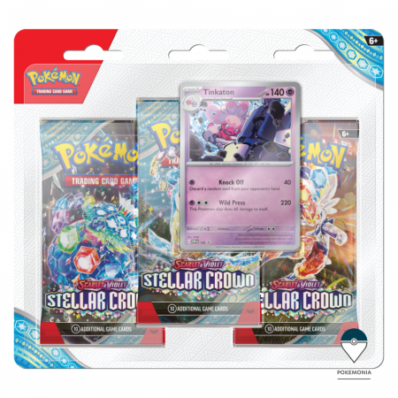 Pokemon TCG: Stellar Crown - Carti Pokemon Stellar Crown 3 Pack Blister Tinkaton