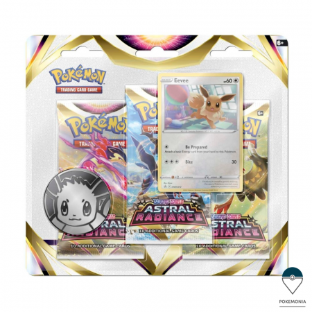 Pokemon TCG Engleza - Carti Pokemon TCG Sword & Shield Astral Radiance 3 Pack Blister Eevee